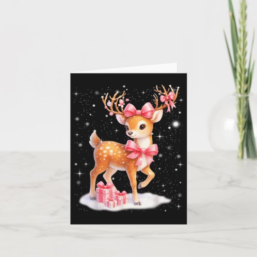 Cute Rudolph Nk Coquette Pajamas Christmas Xmas Gi Kaart (Voorkant)