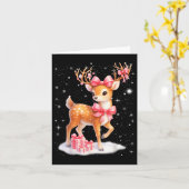 Cute Rudolph Nk Coquette Pajamas Christmas Xmas Gi Kaart (Gele Bloem)