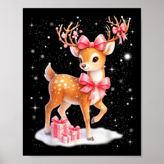 Cute Rudolph Nk Coquette Pajamas Christmas Xmas Gi Poster (Voorkant)