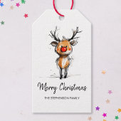 Cute Rudolph Reindeer Merry Christmas Cadeaulabel