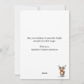 Cute Rudolph Reindeer Sketch Merry Christmas Feestdagenkaart (Achterkant)