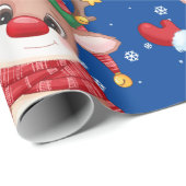 Cute Rudolph the Red Nose Reindeer Cadeaupapier (Rol Hoek)