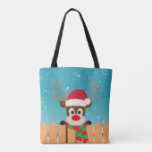 Cute Rudolph the Red Nose Reindeer | CANVAS TAS (Achterkant)