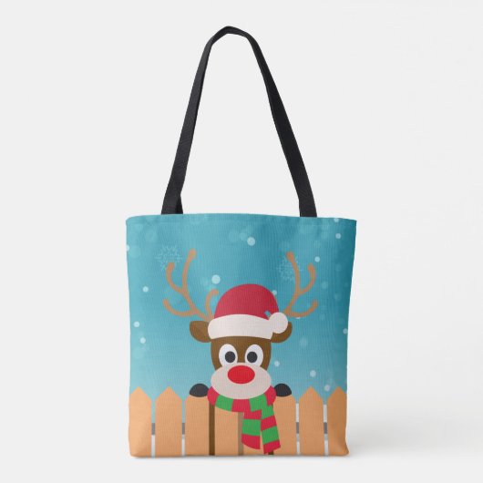 Cute Rudolph the Red Nose Reindeer | CANVAS TAS (Achterkant)