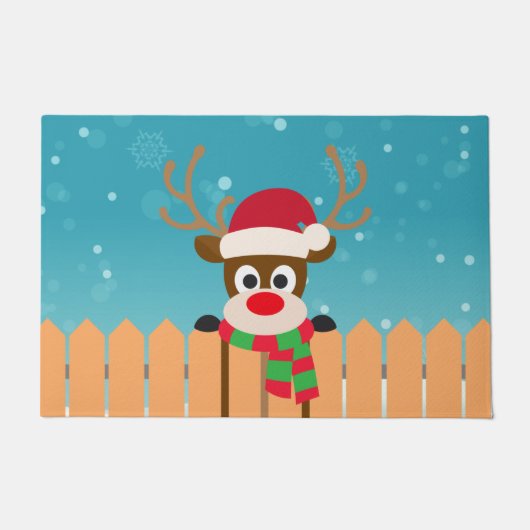 Cute Rudolph the Red Nose Reindeer | Deuren Deurmat (Voorkant)