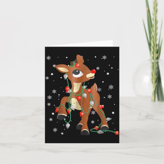 Cute Rudolph The Red Nose Reindeer For Kids Christ Kaart (Voorkant)