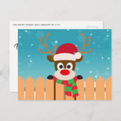 Cute Rudolph The Red Nose Reindeer Kerstmis Briefkaart (Voorkant / Achterkant)