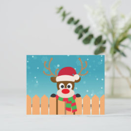 Cute Rudolph The Red Nose Reindeer Kerstmis Briefkaart