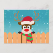 Cute Rudolph The Red Nose Reindeer Kerstmis Briefkaart (Voorkant)