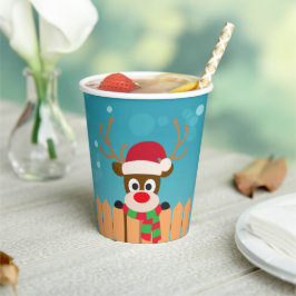 Cute Rudolph the Red Nose Reindeer | Papieren beke Papieren Bekers