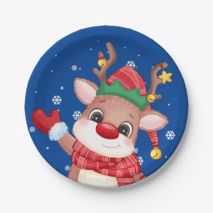 Cute Rudolph the Red Nose Reindeer Papieren Bordje