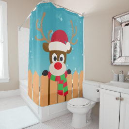 Cute Rudolph the Red Nose Reindeer Shower Curtain Douchegordijn