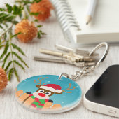 Cute Rudolph the Red Nose Reindeer | SLEUTELHANGER (Voorkant Rechts)