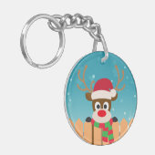 Cute Rudolph the Red Nose Reindeer | SLEUTELHANGER (Voorkant Links)