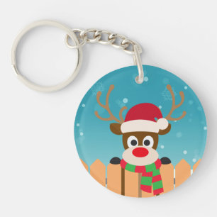 Cute Rudolph the Red Nose Reindeer   SLEUTELHANGER