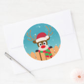 Cute Rudolph the Red Nose Reindeer | Stickerzegel Ronde Sticker (Envelop)