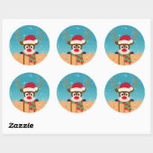 Cute Rudolph the Red Nose Reindeer | Stickerzegel Ronde Sticker (Vel)