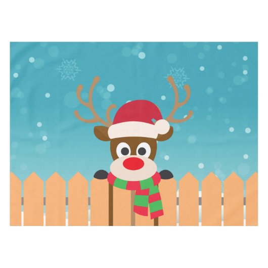 Cute Rudolph the Red Nose Reindeer | Tablecloth Tafelkleed (Voorkant (Horizontaal))