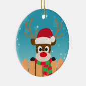 Cute Rudolph the Red Nose Reindeer | Versiering Keramisch Ornament (Rechts)