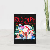 Cute Rudolph The Red Nosed Reindeer Christmas Spec Kaart (Voorkant)