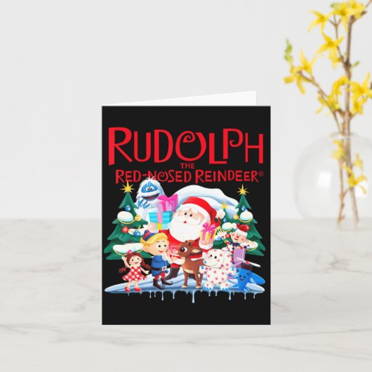 Cute Rudolph The Red Nosed Reindeer Christmas Spec Kaart (Gele Bloem)