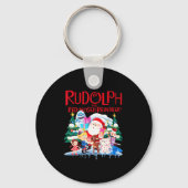 Cute Rudolph The Red Nosed Reindeer Christmas Spec Sleutelhanger (Voorkant)