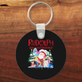 Cute Rudolph The Red Nosed Reindeer Christmas Spec Sleutelhanger (Voorkant)