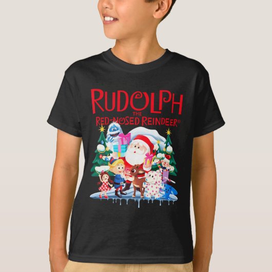 Cute Rudolph The Red Nosed Reindeer Christmas Spec T-shirt (Voorkant)