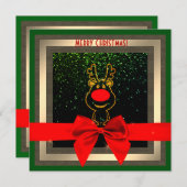 Cute Rudolph the Red nosed Reindeer kerstkaart (Voorkant / Achterkant)