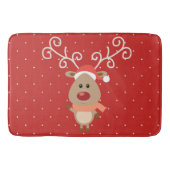 Cute Rudolph the red nosed reinders cartoon Badmat (Voorkant)