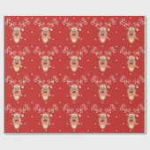 Cute Rudolph the red nosed reinders cartoon Cadeaupapier (Vlak)