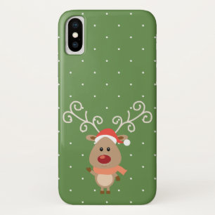 Cute Rudolph the red nosed reinders cartoon Case-Mate iPhone Case