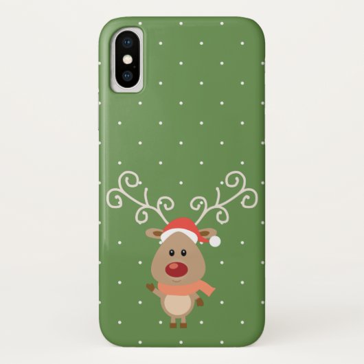 Cute Rudolph the red nosed reinders cartoon Case-Mate iPhone Case (Achterkant)