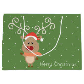 Cute Rudolph the red nosed reinders cartoon Groot Cadeauzakje (Voorkant)