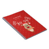 Cute Rudolph the red nosed reinders cartoon Notitieboek (Rechterzijde)