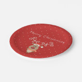 Cute Rudolph the red nosed reinders cartoon Papieren Bordje (Gekanteld)