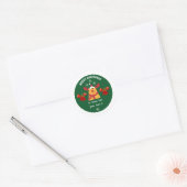 Cute Rudolph the Reindeer Merry Kerstmis van Ronde Sticker (Envelop)