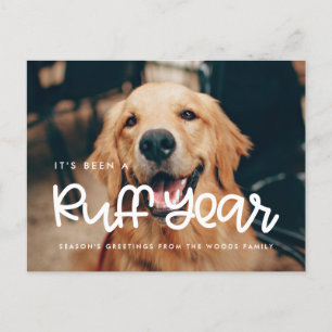 Cute Ruff Year Dog foto Holiday Briefkaart