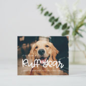 Cute Ruff Year Dog foto Holiday Briefkaart (Staand voorkant)