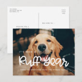 Cute Ruff Year Dog foto Holiday Briefkaart (Voorkant / Achterkant)