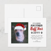 Cute Ruff Year Kerstmis Foto Red Feestdagenkaart (Voorkant / Achterkant)
