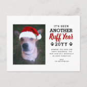 Cute Ruff Year Kerstmis Foto Red Feestdagenkaart (Voorkant)