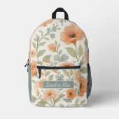 Cute Rugzak Met Chic Franse Bloemkunst (Voorkant)