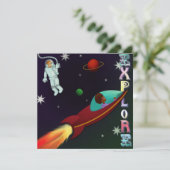 Cute ruimte astronauten kaart (Staand voorkant)