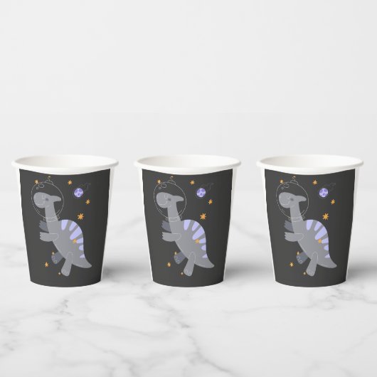 Cute ruimte dinosaurus verjaardagsfeestje beker vo (Multi)