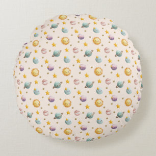 Cute ruimte stof babykamer textielontwerp rond kussen