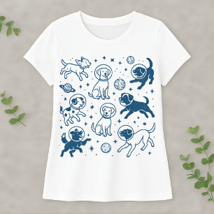 Cute Ruimtedog Grappige Astronaut Melkweg Liefhebb T-shirt