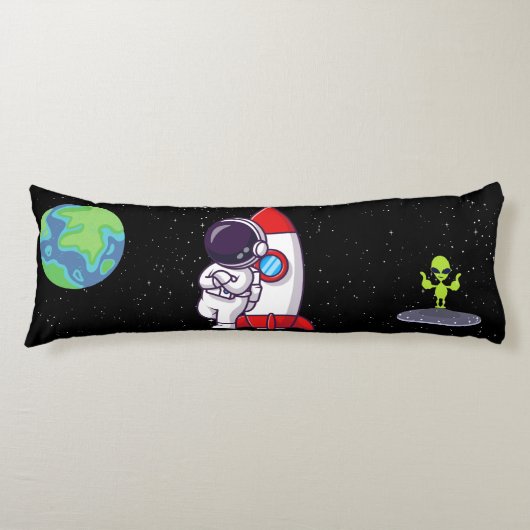 Cute Ruimtevaarder & Alien Ruimte Kussensloop Lichaamskussen (Voorkant)