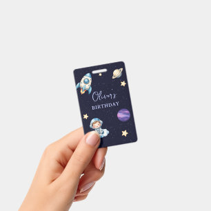 Cute Ruimtevaarder Verjaardagsfeest VIP Pas Badge