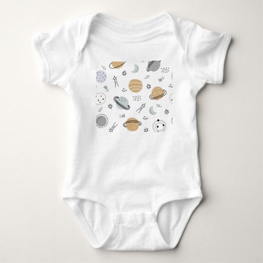 Cute Ruimtevaart Thema Baby Bodysuit (Voorkant)